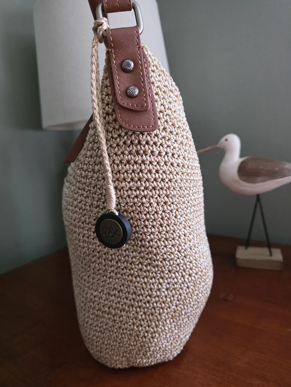 The Sak Sequoia Hobo Bamboo Static Hand Crochet Polypropylene Shoulder Bag